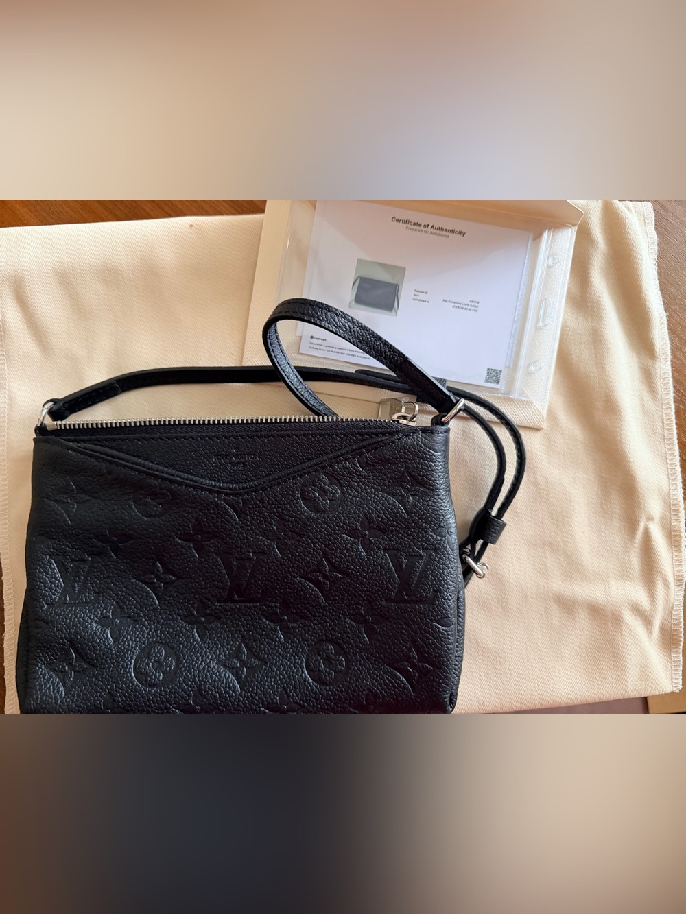 Louis Vuitton Pallas Clutch Black Monogram Empreinte Leather - UNUSED